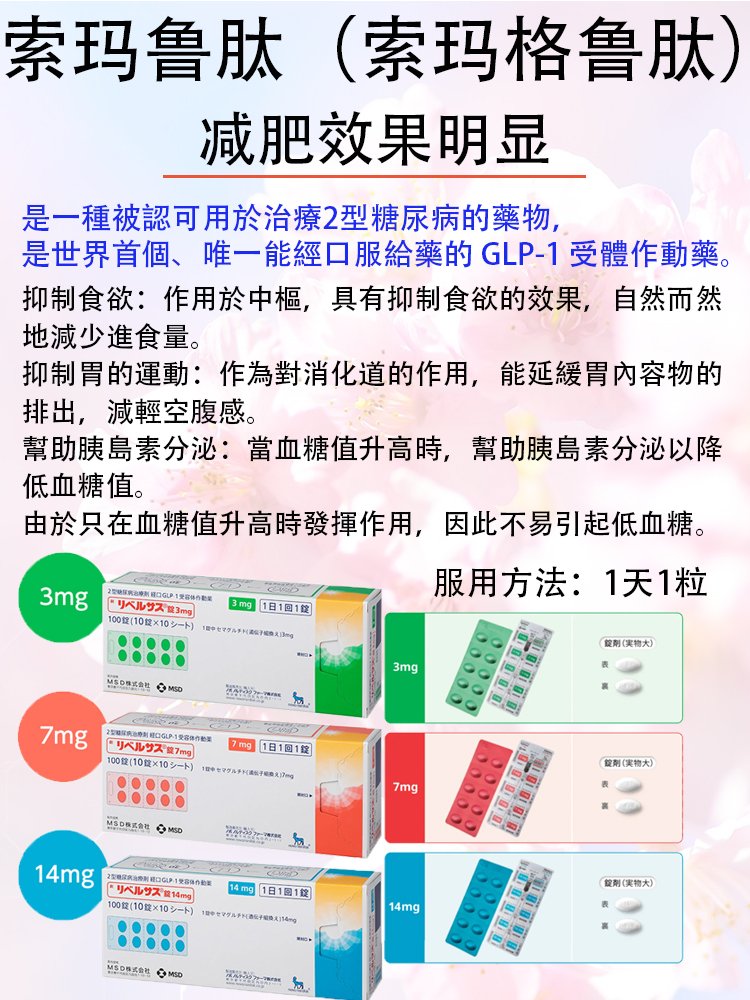 索瑪魯肽口服減肥